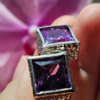 масивен сребърен пръстен с Пурпурен Аметист, снимка 7 - Пръстени - 45113017