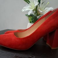 Велурени официални обувки, снимка 4 - Дамски обувки на ток - 45394962