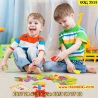 Детска образователна игра Монтесори с цветни геометрични фигури от 155 части - КОД 3559, снимка 12 - Образователни игри - 45305688