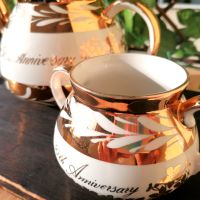 Златен чайник и захарничка⚜️ Staffordishire Gibson⚜️, снимка 7 - Декорация за дома - 45495379