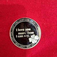 Посребрена късметлийска монета "Обичам те повече, отколкото мога да кажа", снимка 2 - Нумизматика и бонистика - 45724951