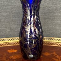 Кристална ваза Bohemia със сребро, снимка 3 - Вази - 45334505