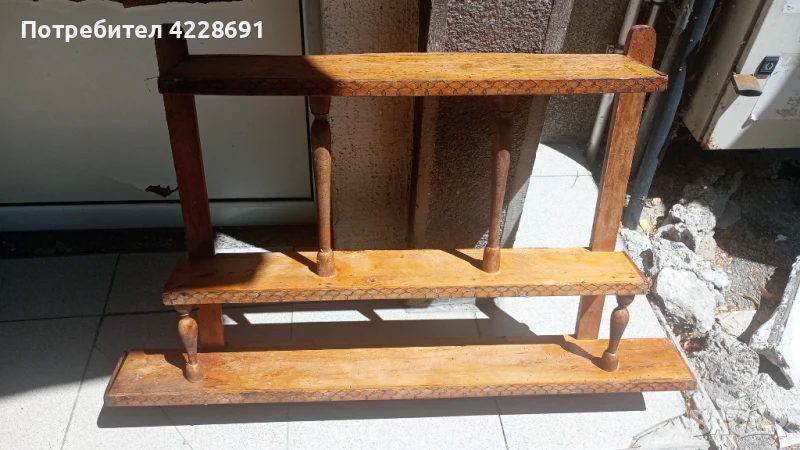 Автентична дървена полица за стена, снимка 1