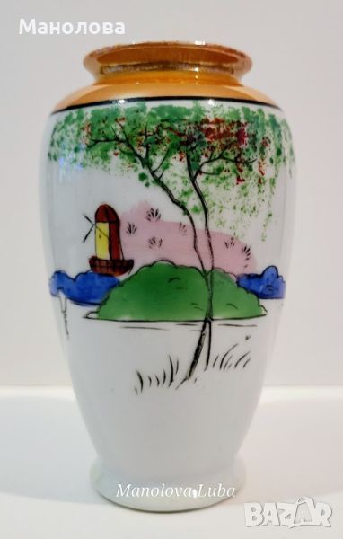 Японска ръчно рисувана порцеланова ваза., снимка 1
