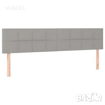 vidaXL Горни табли за легло, 2 бр, светлосиви, 80x5x78/88 см, плат(SKU:346060), снимка 1