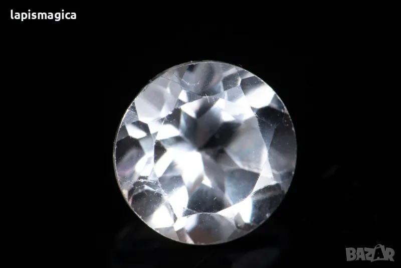 Бял топаз 1.08ct 6mm кръгла шлифовка #9, снимка 1