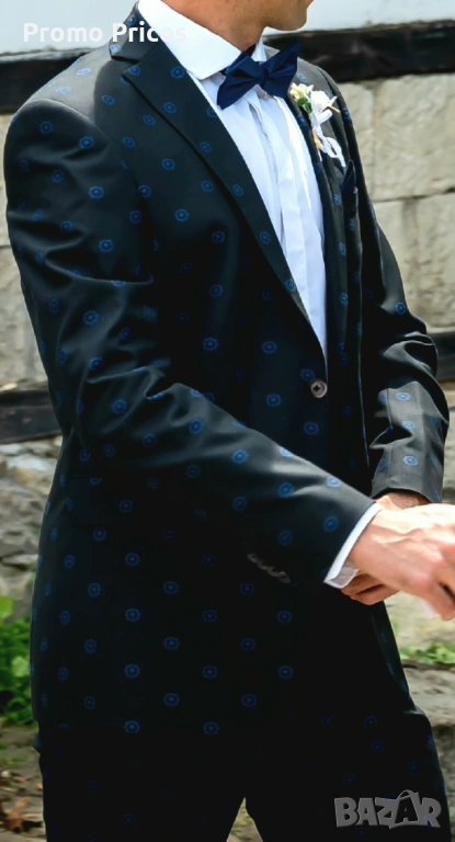 Promo -50% Черен костюм SLIM FIT CARDUCCI, снимка 1