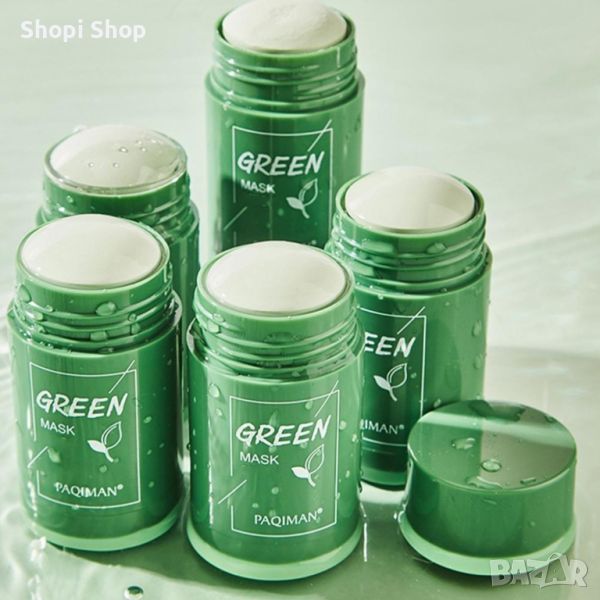 Маска почистване на лице със зелен чай под формата на стик, снимка 1