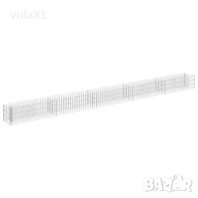 vidaXL Габион повдигната леха, поцинкована стомана, 450x30x30 cм(SKU:145645）, снимка 1