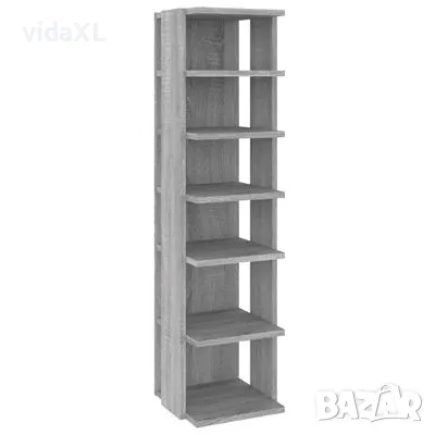 vidaXL Шкаф за обувки, сив сонома 27,5x27x102 см, инженерно дърво(SKU:815974), снимка 1