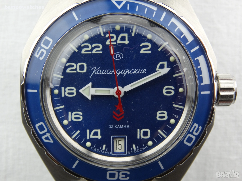 ВОСТОК КОМАНДИРСКИЕ АВТОМАТИЧЕН-24 часа  ref: 650547, снимка 1