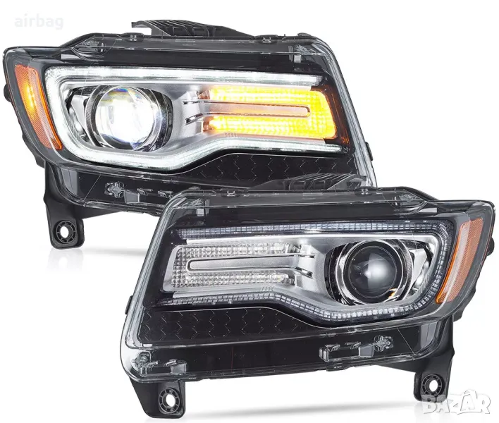 Комплект фарове Jeep Grand Cherokee FULL LED DRL WK2 2010 - 13г., снимка 1