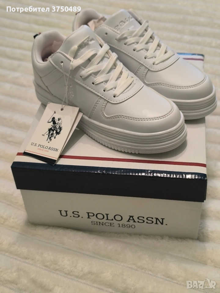 Дамски бели маратонки U.S.Polo Assn, снимка 1