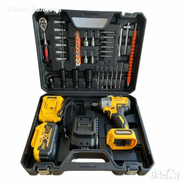 Акумулаторен Ударен Гайковерт KRAFT ROYAL 36V, 8Ah + 35 Части, снимка 1