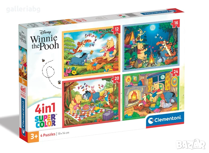 🧩 Пъзел Winnie the Pooh / Мечо Пух – 4 в 1, Clementoni (12–24 части), снимка 1