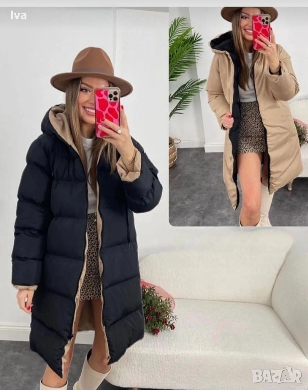 Модерно двулицево яке в М размер – Черно и бежово, овърсайз кройка, снимка 1