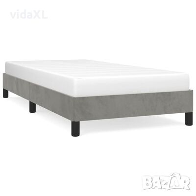 vidaXL Рамка за легло светлосива 80x200 см,кадифе（SKU:346940, снимка 1