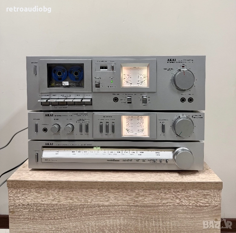 🔉Ретро аудио сет AKAI - усилвател AM-U01, тунер AT-K02, Дек CS-M01 - Made in Japan🔉, снимка 1