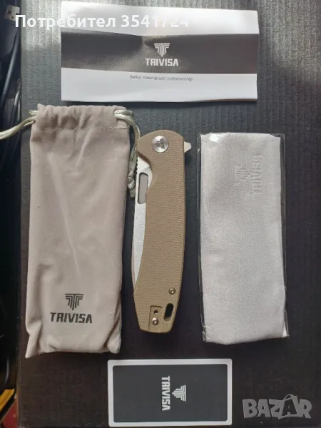 Нож Trivisa със стомана 14C28N, микарта и керамични лагери, снимка 1