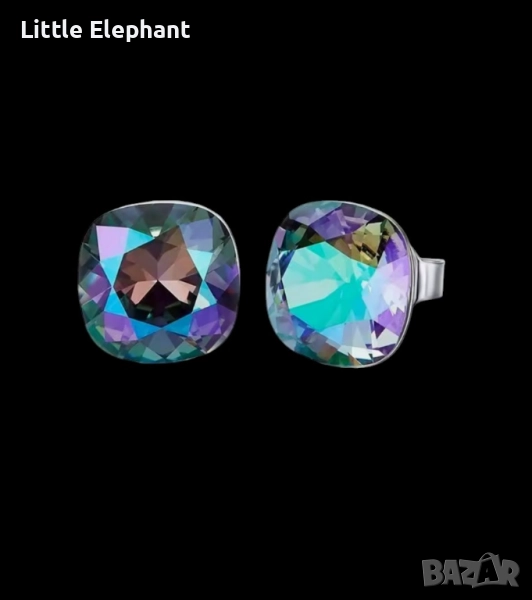 Pre order Сребърни обеци топчета тъмна холограма,колекция"Famous"/нови, снимка 1