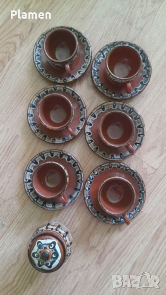 6 битови чаши за кафе захарница и чинии, снимка 1