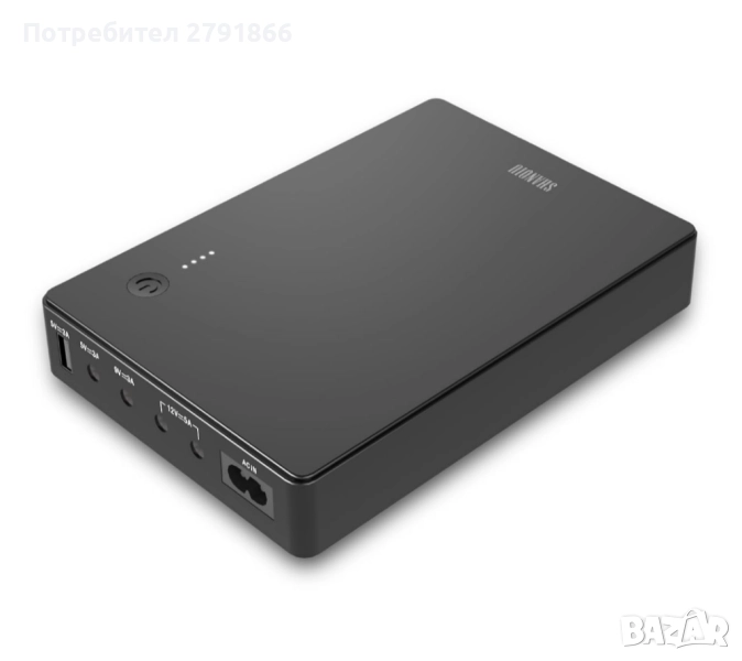 Shanqiu UPS Mini UPS за рутер, модем, камера с вход AC изход USB 5V DC 5V 9V 12V 3A (74Wh) 20000 mAh, снимка 1