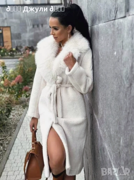 Палто с естествен косъм алкантара, снимка 1