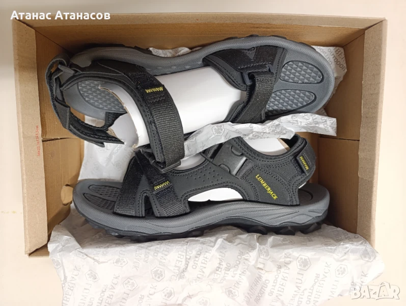 Lumberjack Черни мъжки плоски сандали Laggun, снимка 1