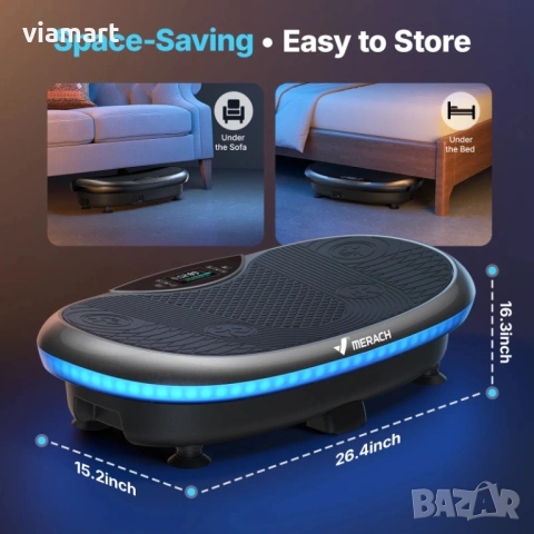 4D Вибро платформа MERACH CV55, 3 мотора 440W, 120 скорости, Bluetooth, снимка 6 - Фитнес уреди - 53659647