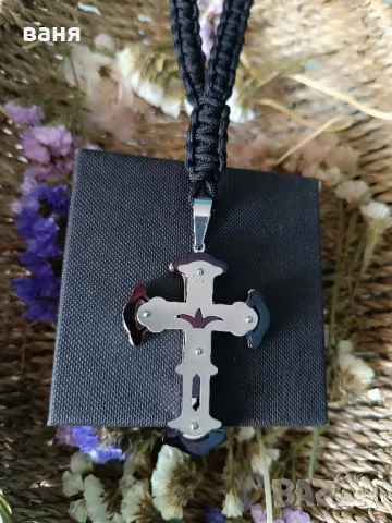 Плетен мъжки гердан, снимка 2 - Колиета, медальони, синджири - 50163750