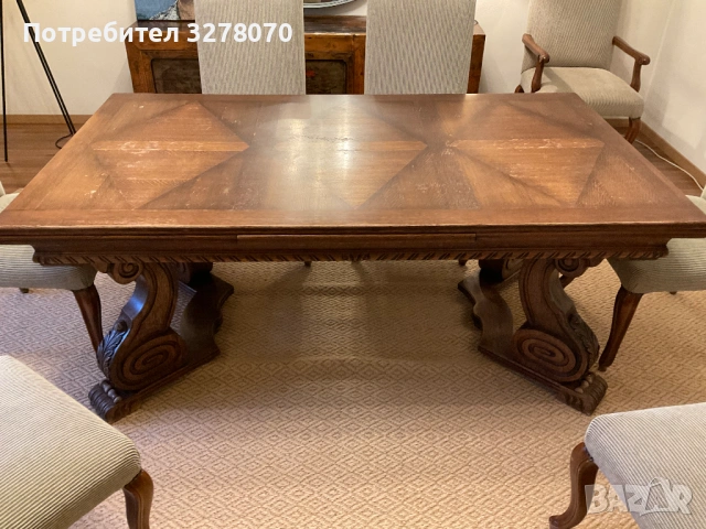 Френска антична маса от масивно дърво, снимка 4 - Антикварни и старинни предмети - 54095520