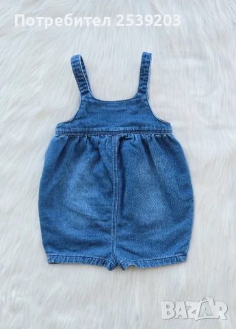 Детски дънков гащеризон Мини Маус 6-9-12месеца, снимка 3 - Бебешки гащеризони - 50815030