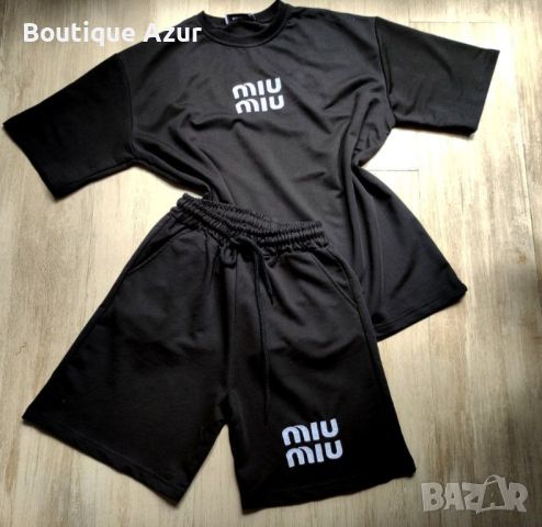 дамски памучни екипи тениска и къси панталонки Miu Miu , снимка 4 - Спортни екипи - 45891787
