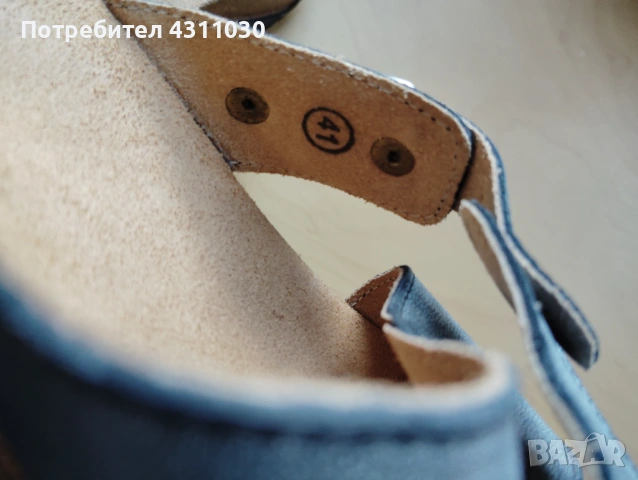 Дамски чехли Scholl естествена кожа 41 номер като ново, сиви, снимка 10 - Чехли - 53166140