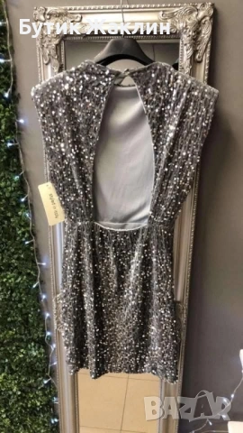 Пайетна рокля с гол гръб , снимка 5 - Рокли - 52487467