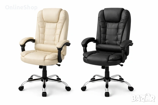 Ергономичен офис стол , Черен/Бял