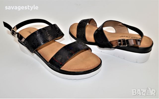 Дамски сандали в черно SK65-1, снимка 4 - Сандали - 45603914
