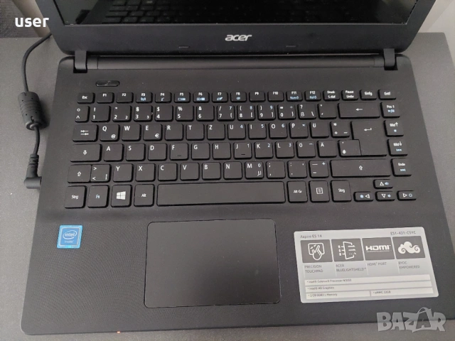 14", 2GB RAM, Celeron N3050, 32GB eMMC лаптоп Acer Aspire ES1-431 ES1-431-C5YC, снимка 3 - Лаптопи за дома - 54015183