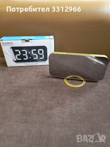 Огледален LED часовник с два USB порта за зареждане, снимка 3 - Други - 52216744