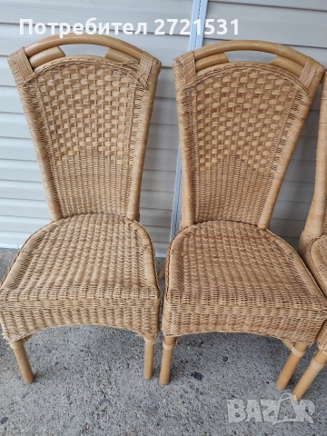 4 броя столове от естествен ратан, снимка 4 - Столове - 52707166