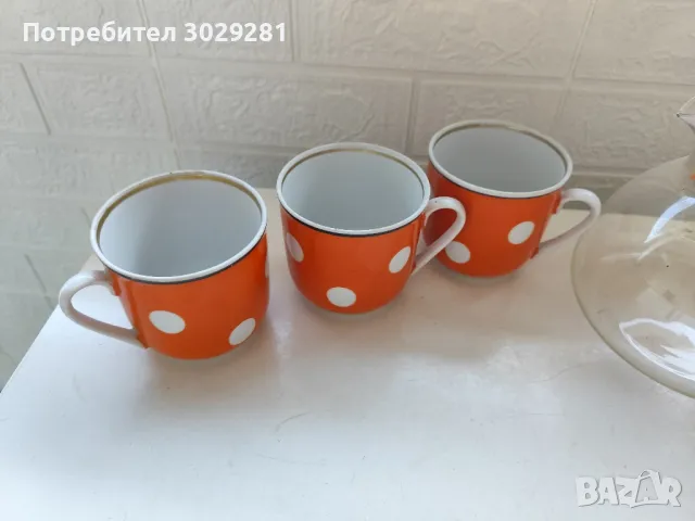 порцеланов комплект чаши с кана, снимка 2 - Антикварни и старинни предмети - 50025939