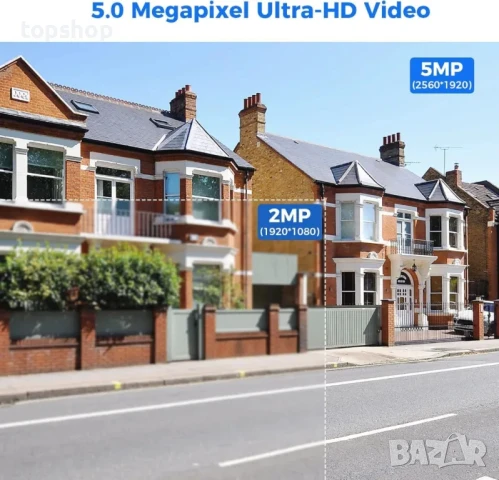 НОВА 5MP PTZ ???° ъгъл на въртене, външна охранителна камера с IP66 водоустойчива, снимка 7 - IP камери - 50555731