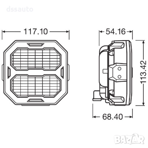 LED фар OSRAM LEDriving Cube PX1500 Flood LEDPWL 115-FL 12/24V 1500lm 6000K, снимка 2 - Аксесоари и консумативи - 52392551