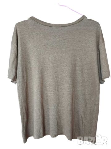 Дамска тениска Zara, 100% лен, Масленозелена, XL, снимка 2 - Тениски - 45782297