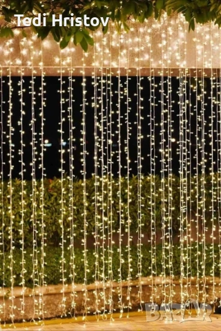 Коледни лампички с 300Led лампи 3 метра на 3 метра ,коледна завеса с дистанционно. , снимка 4 - Декорация за дома - 52529814