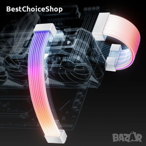AsiaHorse, Cable Cover Kit за дънна платка и GPU PC кабел, 5V 3-Pin ARGB, снимка 8 - Кабели и адаптери - 53624553