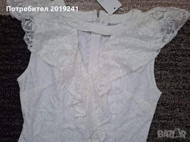 Бяла дантелена рокля, снимка 2 - Рокли - 53215282