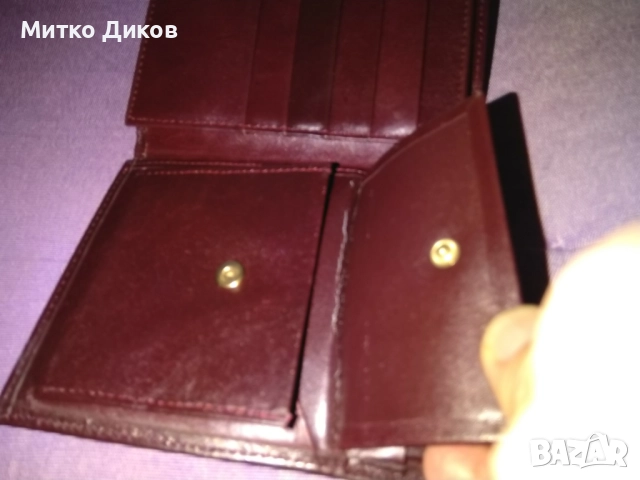 Портфейл АМ марков нов винтидж Западна Германия естествена кожа 125х100мм, снимка 9 - Портфейли, портмонета - 51720208