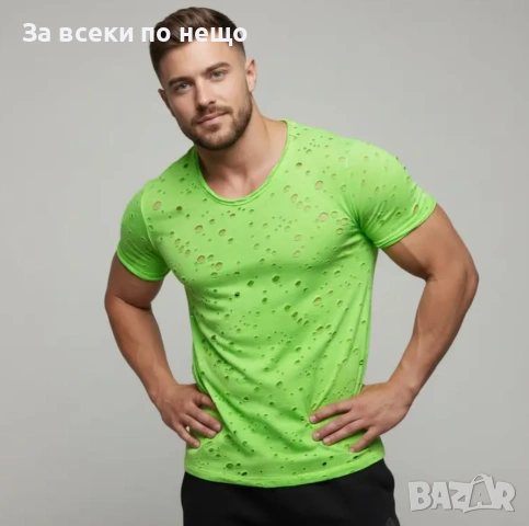 Мъжка Зелена Тениска На Дупки Код Moskito8