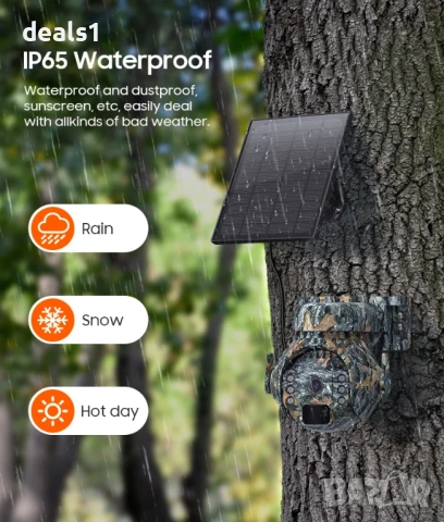 3MP 4G PTZ Охранителна Камера със слънчево захранване UBOX APP 360°  , снимка 4 - IP камери - 53522301